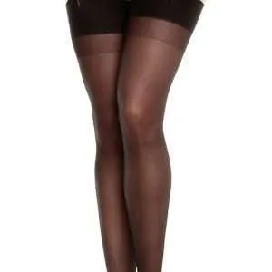 Glamory plain top stockings in plus sizes