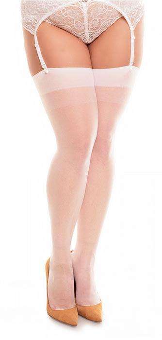 white plus sized stockings,