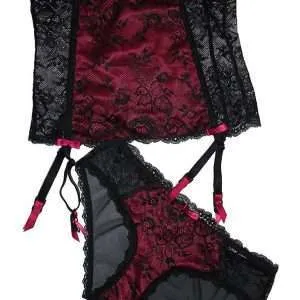 Lace boned waspie set