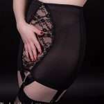 black lace front suspender girdle