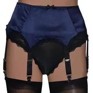 dark royal blue 6 strap suspender belt