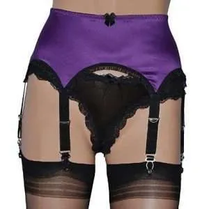 purple 6 strap suspender belt