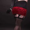 suspender girdle in black and red