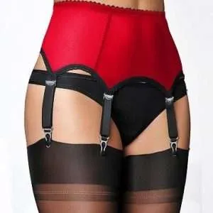 Red Power Mesh Suspender Belt