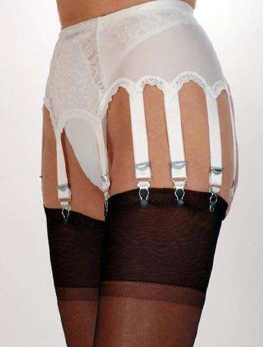 white lace front 10 strap suspender belt