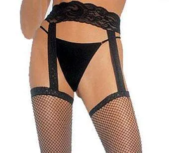 Fishnets with Suspender Belt in Red, Black or White