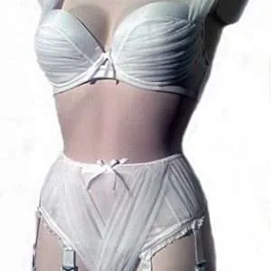 ivory suspender belt and thong set