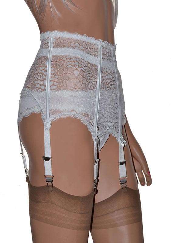 white boned suspender belt