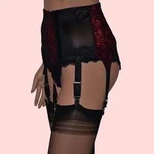 red and black lace front 6 strap