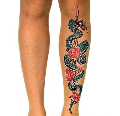 Tattoo Tights Serpent and Roses by Stop & Stare