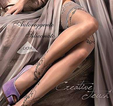 smoke grey hold-up stockings, Ballerina 235