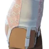 white-and-pink-6-strap-retro-suspender-anete white and pink 6 strap retro suspender belt with lace front