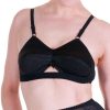 black satin circle stitch bullet bra