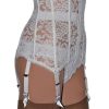 white all lace waspie with 6 suspenders