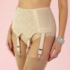beige-8-strap-suspender-belt-Anete Beige 8 strap suspender belt, Anete by Swanky Pins