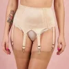 vintage style side opening beige 8 strap suspender belt by Swanky Pins