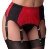 red-and-black-lace-front-suspender-belt-ND red and black lace front 6 strap suspender belt
