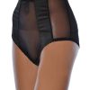 satin and micro mesh high waist knickers