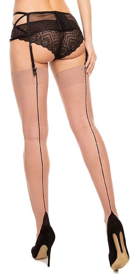 nude-black-contrast-seam-stockings-D20 Nude stockings with black seam plus size stockings