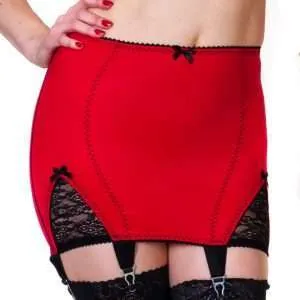 Longline Girdle with Suspenders 1950's style in Satin and Power Mesh