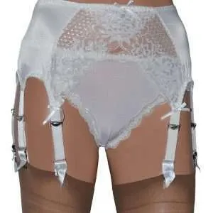 8 strap white suspender belt in plus sizes