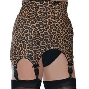 vintage longline girdle in leopard print