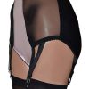 power mesh panty girdle with V suspender clips