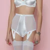 retro 1950s style power mesh panty girdles with suspenders