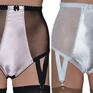 retro power mesh panty girdles with suspenders