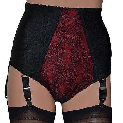 Lace Front Vintage Panty Girdle with 6 Suspenders