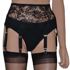 black lace 6 strap with metal clips