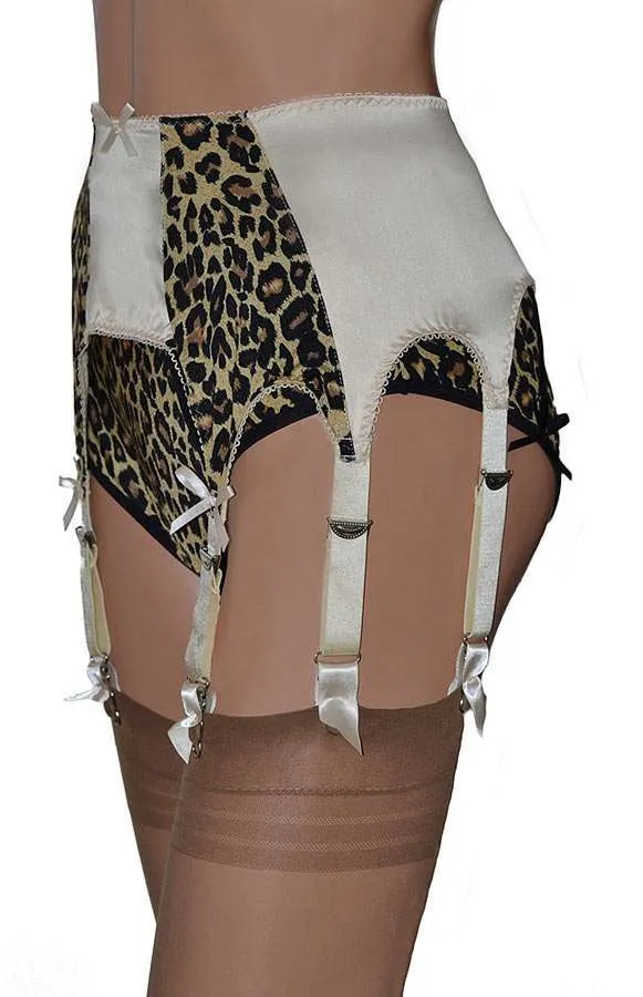 leopard print garter belt