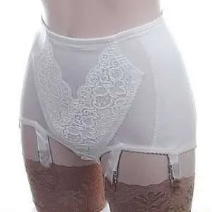 firm control panty girdle with suspenders in white