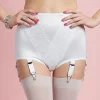 White firm control panty girdle with suspenders, Mary by Swanky Pins