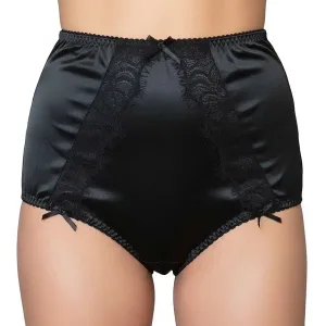 high waisted vintage style knickers in black satin
