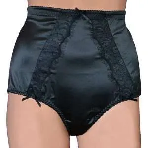 retro high waist knickers in black satin