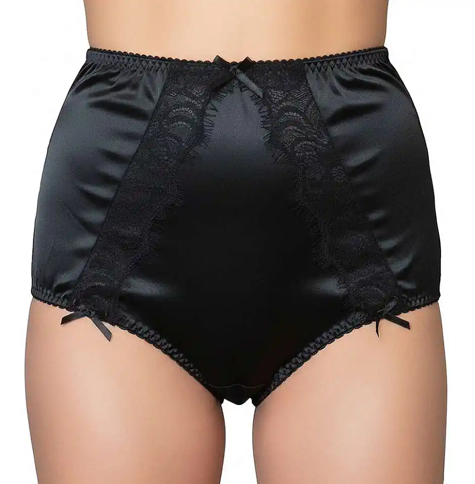 high waisted vintage style knickers in black satin