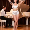 high waist white satin panties worn with a white bullet bra
