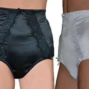 High Waisted Knickers in black or white satin, retro style