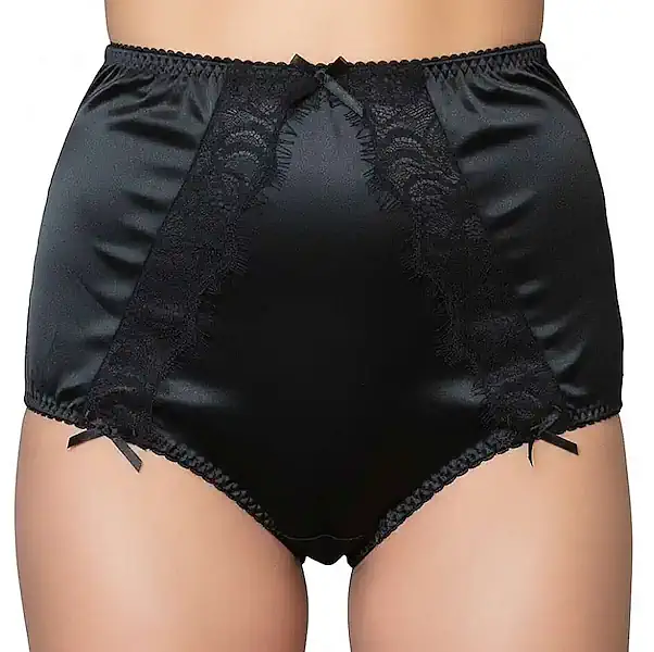 High waist vintage style knickers in black or white satin