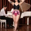 pink-high-waist-panties-with-longline-bra pink satin panties worn with black longline bra