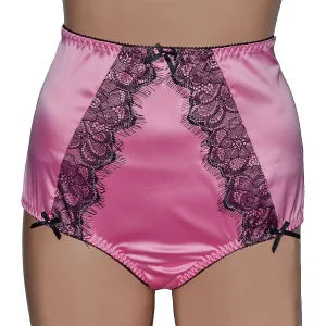 retro style high waist knickers in pink satin