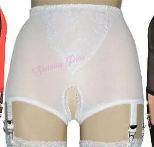 Crotchless panty girdle with 6 suspenders, vintage style