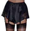 French knickers black lace with black satin, vintage style