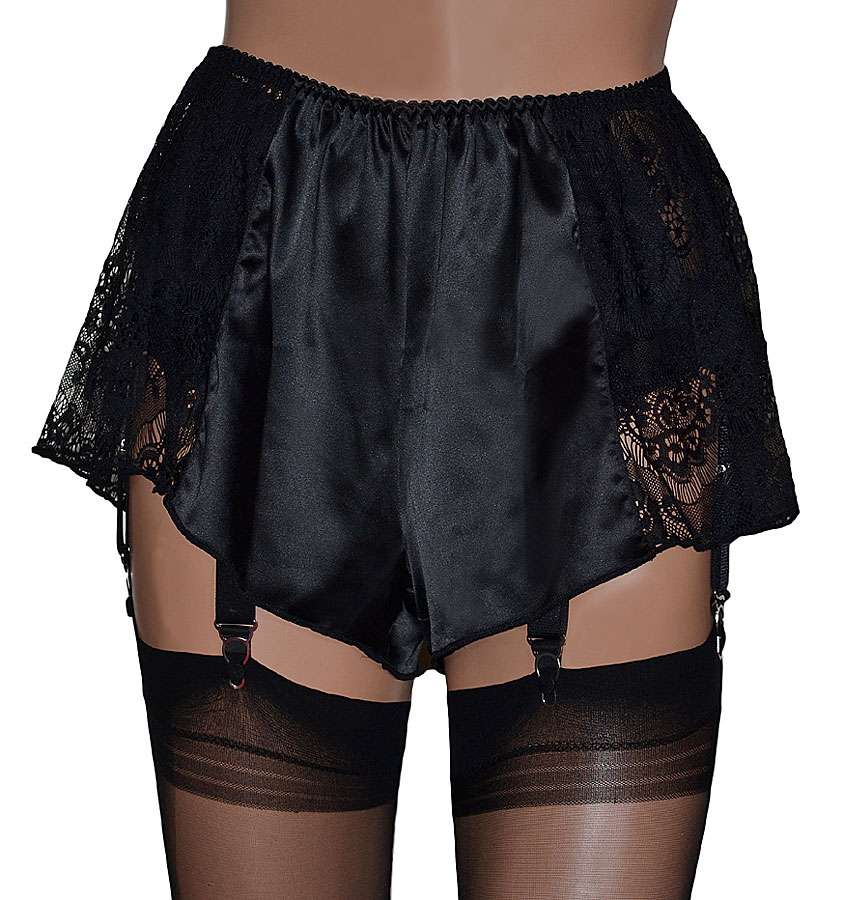 Vintage Style French Knickers In Lace With Satin Front Panel 
