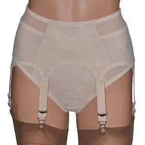 pull on suspender belt with matching knickers in beige