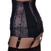 purple and black 6 strap girdle - side/back view