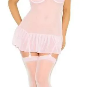 Sheer pink stockings in plus sizes