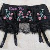 lace-trimmed-embroidered-suspender-belt pin-up style lace trim embroidered suspender belt