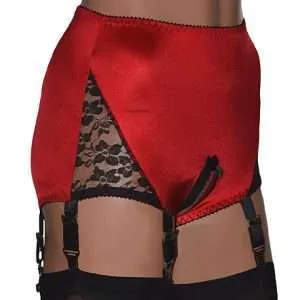 high waist crotchless panties with suspenders